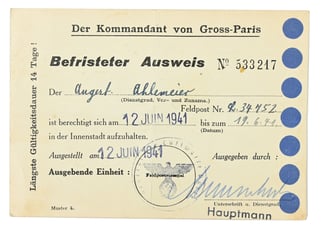 German WH Travel Pass Paris