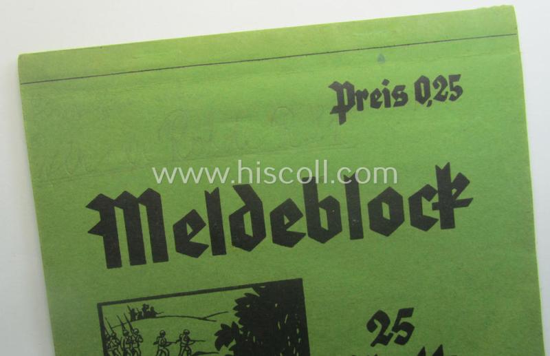 Complete, WH (Heeres ie. LW etc.) 'Dienst'-related 'notebook' (ie. 'Meldeblock') as was intended for storage in the 'Kartentasche' (or: map-case) that comes in a hardly used, condition