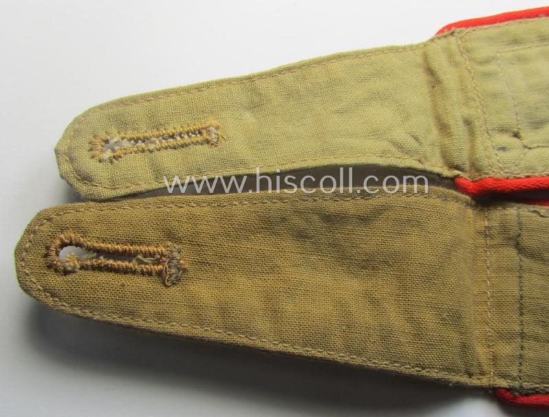 Pair of WH (Luftwaffe) 'tropical-styled', NCO-type shoulderstraps (as was specifically intended for usage onto the tropical-shirts ie. tunics) as was intended for a: 'Feldwebel. o. Wachtmeister der Flak-Art.-Trpn.'