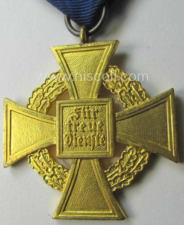 'Treuedienst Ehrenzeichen 1. Klasse' (or: golden-class, civil loyal-service-medal as was intended for 40 yrs. of loyal service) being a nicely preserved and non-marked specimen
