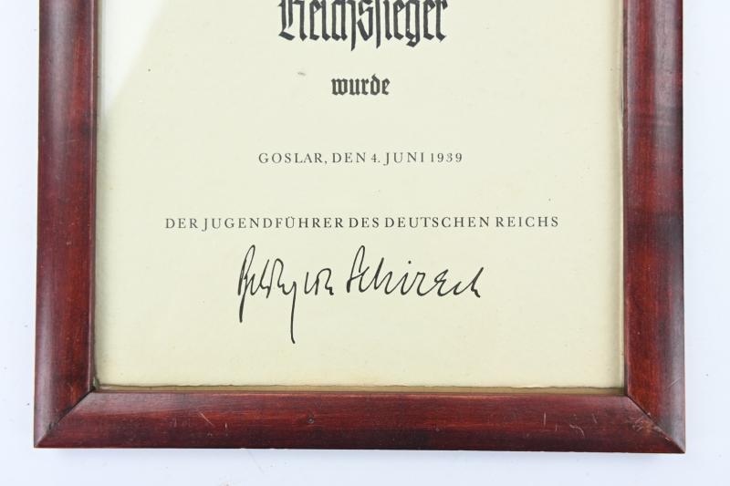 German Hitler Youth 'Reichssieger' Certificate