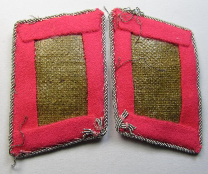 Fully matching - and actually scarcely encountered! - pair of WH (Luftwaffe) officers'-pattern collar-tabs (ie. 'Kragenspiegel') as was intended for usage by a: 'Flieger-Hauptingenieur' (being a rank similar to: 'Hauptmann')