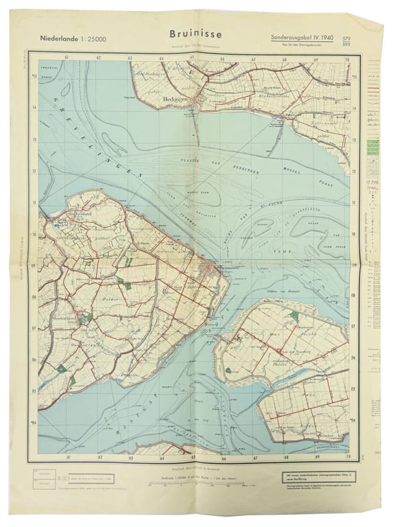 German Mapcard of 'Bruinisse' Holland