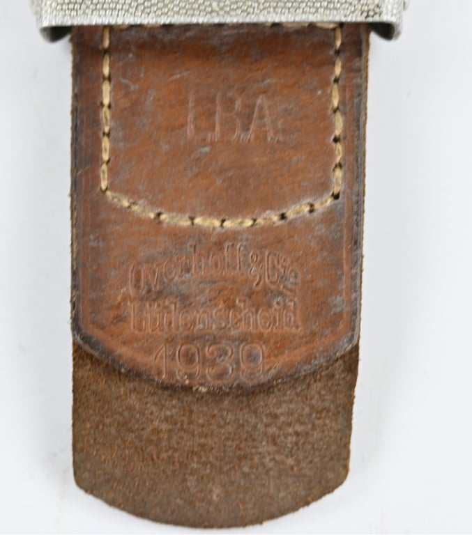 German LW Beltbuckle with Leather Tab 'Overhoff & Cie' 1939 LBA