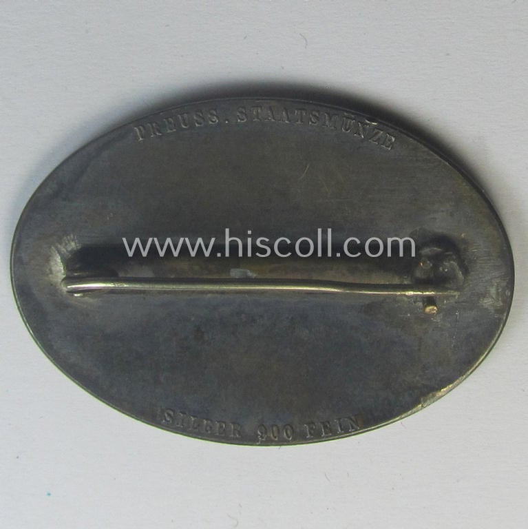 Pre-war-period- and/or genuine silver-based, so-called: 'Erinnerungszeichen Verdienste um das Feuerlöschwesen 1934' being a detailed- and maker- (ie. 'Preuss. Staatsmünze'-) marked, example that comes in its etui