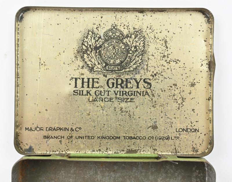 British WW2 Period 'The Greys' Virginia Cigarettes Tin box