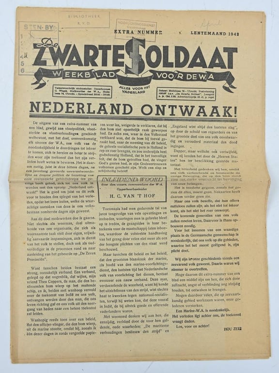 Dutch SS Magazine 'De Zwarte Soldaat' 1942