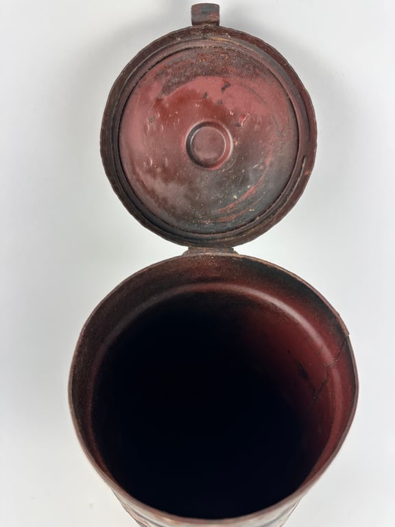 WW2 German Airtight metal container for 10 cm grenade 39 red HL (haul charge).