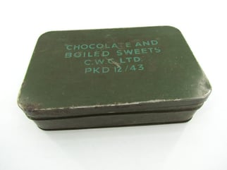 British WWII 'Chocolate and Boiled Sweets' Ration Tin...