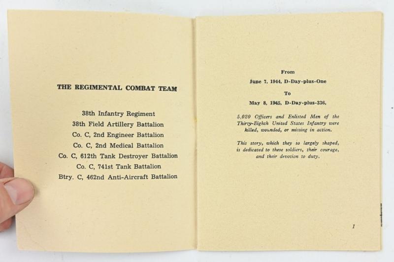 US WW2 38th Regimental Booklet 'Indian Head Division'