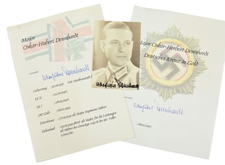 Signature of Wehrmacht Heer KC Recipient 'Oskar-Hubert Dennhardt'
