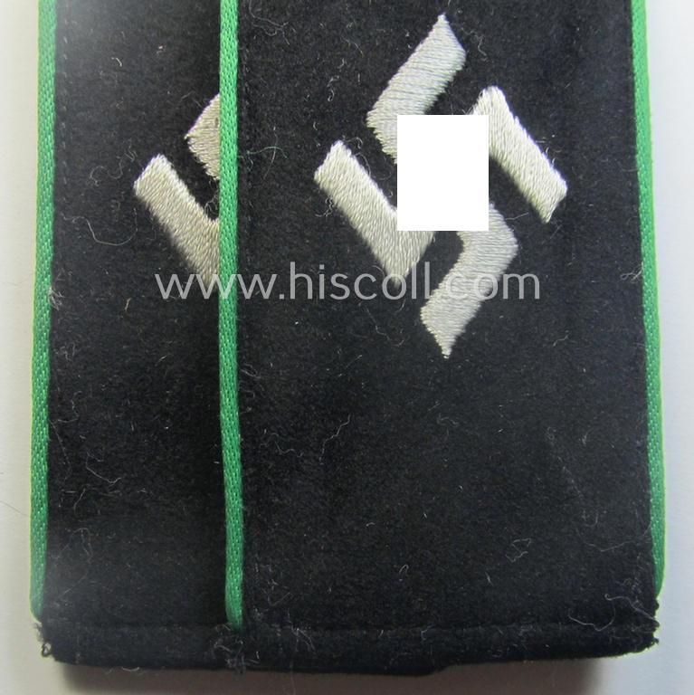 Pair of EM- (ie. NCO-) type 'Sicherheitsdienst'- (ie. 'SD'-) related shoulderstraps: 'Schützmannschaften' (ie. 'Schuma')