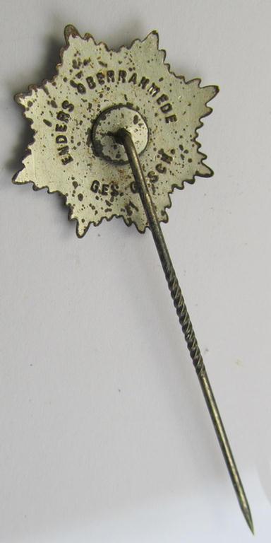 Semi-enamelled RLB- (ie. 'Reichluftschützbund') 'Zivilabzeichen' or: civil-attire badge (of the first pattern) that is neatly maker- (ie. 'Enders u. Oberrahmede'-) marked and bearing a patent-pending- (ie. 'Ges.Gesch.'-) marking on its back