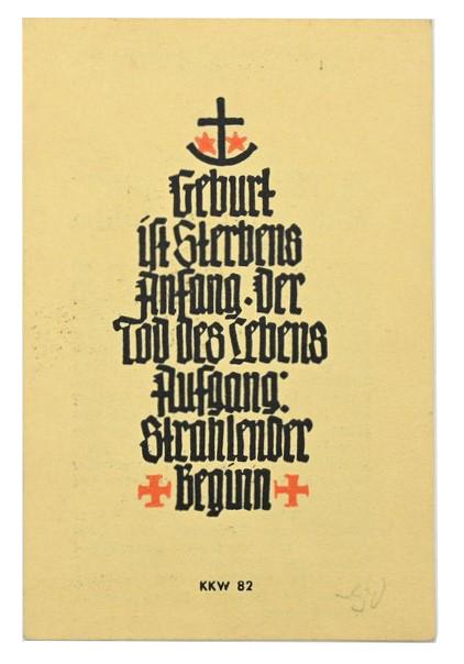 German WH Deathcard 'Wilhelm von der Busche'