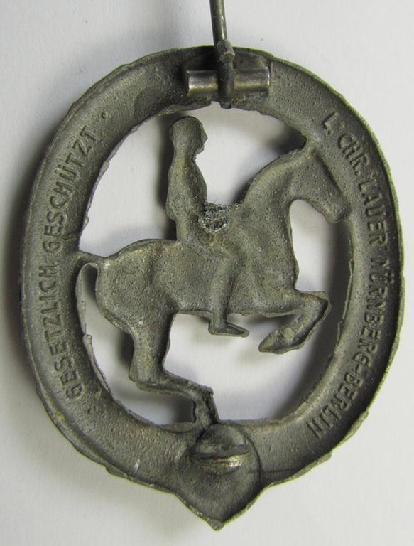 Attractive - and actually seldomly seen! - 'Deutsches Reiterabzeichen der 2. Klasse (ie. 'in Silber') being a clearly maker- (ie. 'L.Chr. Lauer'-) marked example that comes in an overall nice- (albeit moderately used- ie. worn-), condition