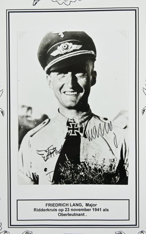 Signature of Luftwaffe KC-OLC&S Recipient 'Friedrich Lang'