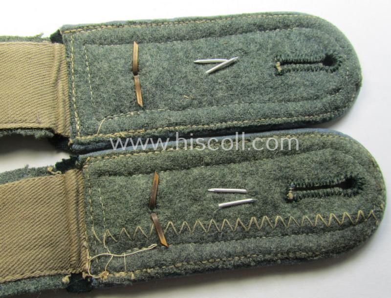 Superb - and fully matching! - pair of WH (Heeres) neatly 'cyphered', early-war-period- (ie. 'M36'- ie. 'M40'-pattern and/or rounded-styled) NCO-type shoulderstraps as was intended for a: 'Feldwebel des Nachschub Kraftfahr-Abts. 9'