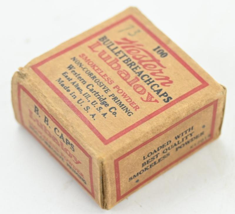 US WW2 Period Vintage Western Bullet Breach caps Box