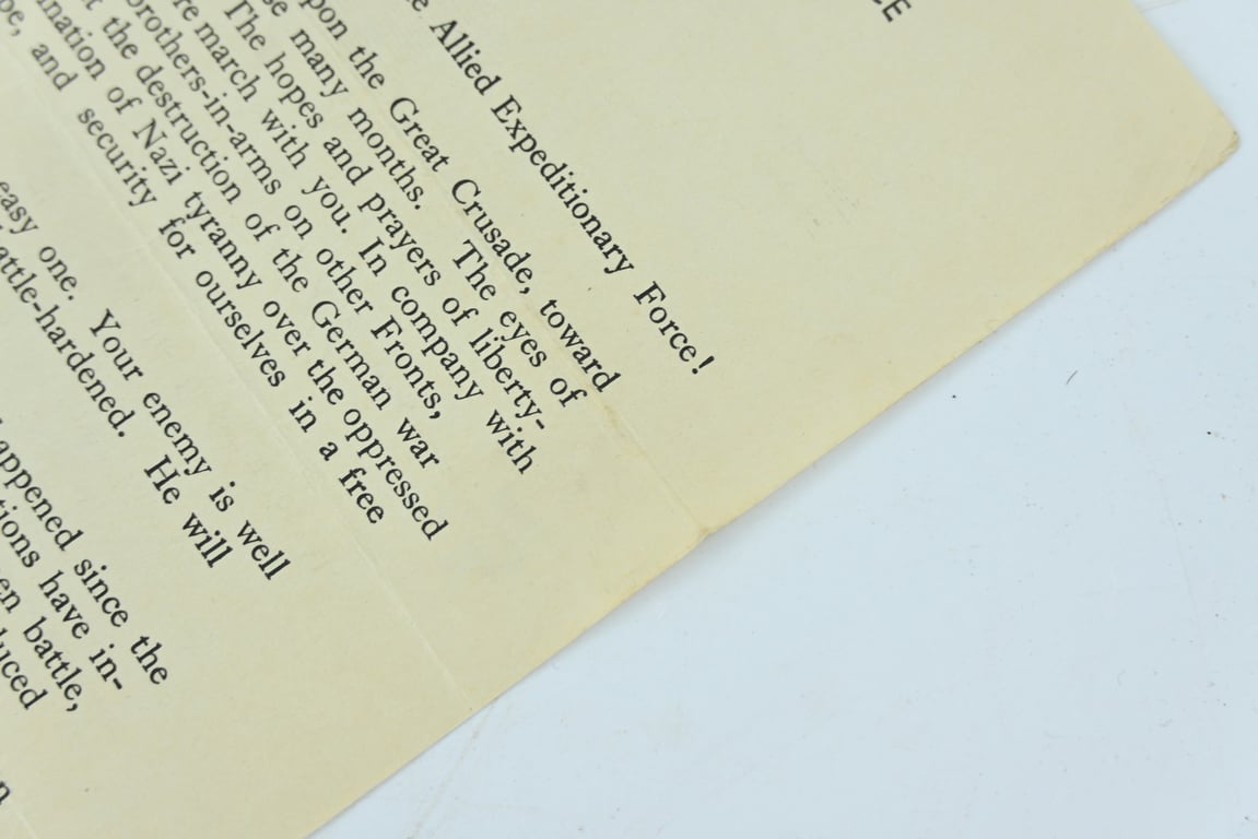 US WW2 Eisenhower D-Day Letter 6 June 1944