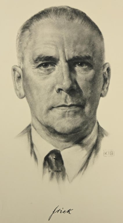 German Portrait Print/Litho of Wilhelm Frick by K.J.Böhringer