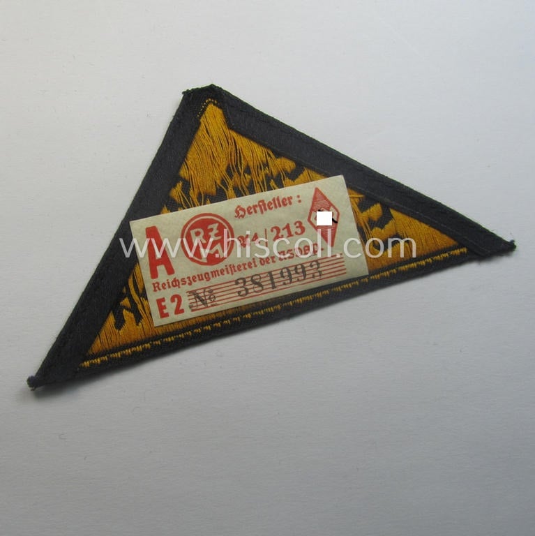 'HJ' ('Hitlerjugend') district-triangle (ie. 'Gebietsdreieck') entitled: 'Südost Steiermark' (being a 'virtually mint- ie. unissued' example that still shows its: 'RzM'-etiket)