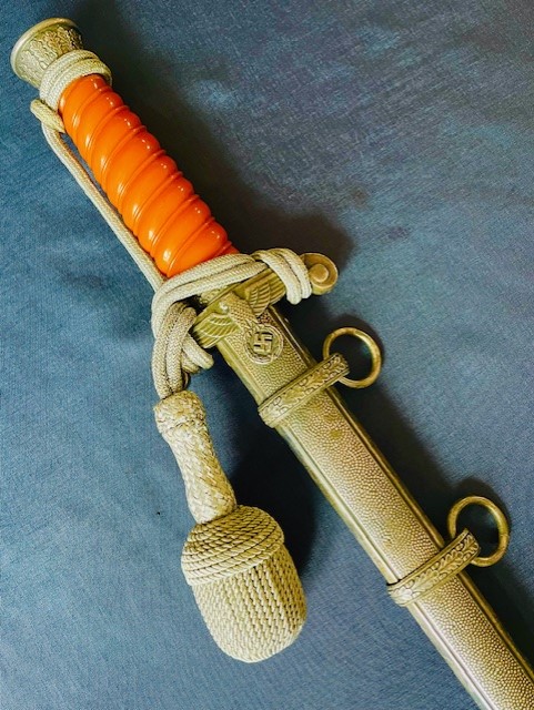 RARE GERMAN WWII ARMY OFFICERS DAGGER WITH SILVER WIRE KNOT BY PUMA SOLINGEN