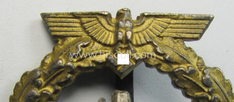 Superb, WH (Kriegsmarine) 'Kriegsabzeichen für Minensuch-, U-Boot-Jagd und Sicherungs-Verbände' (being a very detailed but non-marked example as executed in multi-coloured 'Buntmetall' as produced by the 'P. Meybauer'-company)