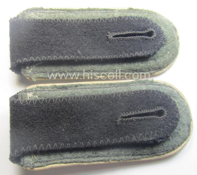 Superb pair of Waffen-SS NCO-type shoulderstraps as piped in the white-coloured branchcolour as was intended for usage by an: 'SS-Oberscharführer' who served within the: 'Waffen-SS Infanterie-Trpn.'