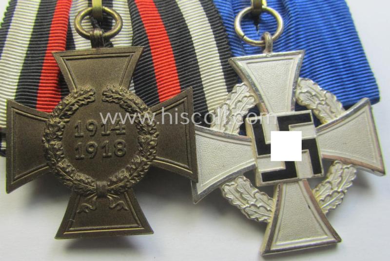 'Orden- o. Doppelspange' depicting a: 'Kriegsteilnehmerkreuz ohne Schwn.') and a: 'Treuedienst Ehrenzeichen der 2. Kl.'