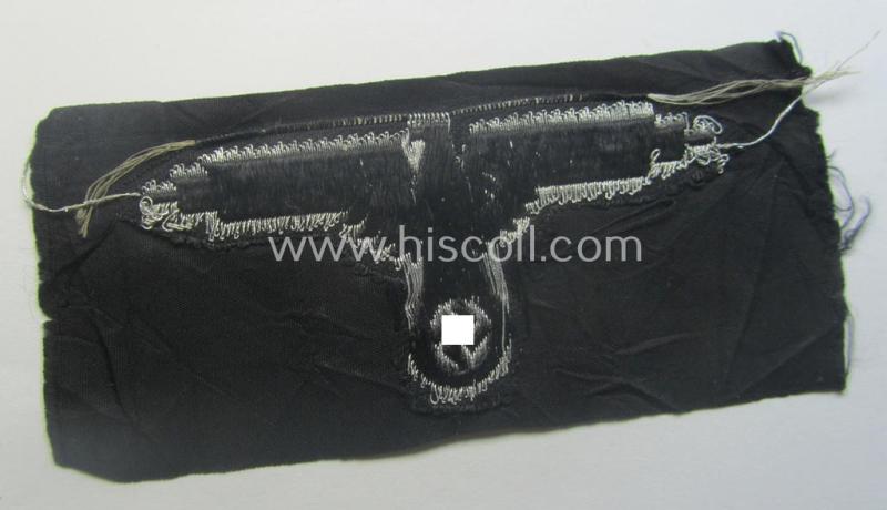 Truly rarely encountered, mid- (ie. later-war-) pattern 'SS' (ie. 'Waffen-SS') officers'-pattern arm-eagle (ie. 'Ärmeladler für Führer der Waffen-SS') as executed in the neat 'BeVo', flatwire-weave-style