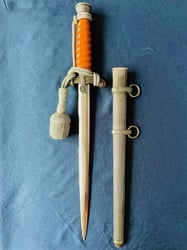 RARE GERMAN WWII ARMY OFFICERS DAGGER WITH SILVER...