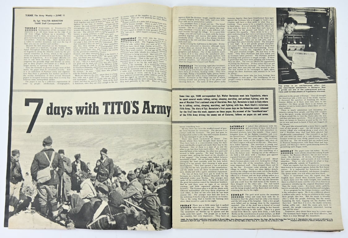 US WW2 Yank Magazine June 11th, 1944 Liberation Edition