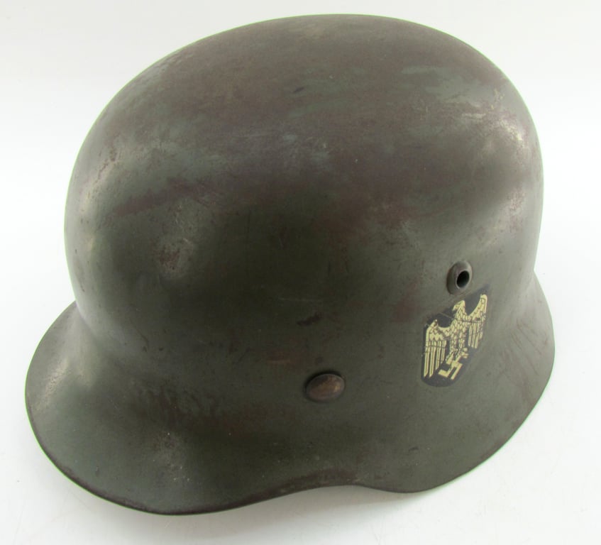 Wehrmacht Heer Untouched M35 Double Decal Helmet – ET68 – 1937 Liner