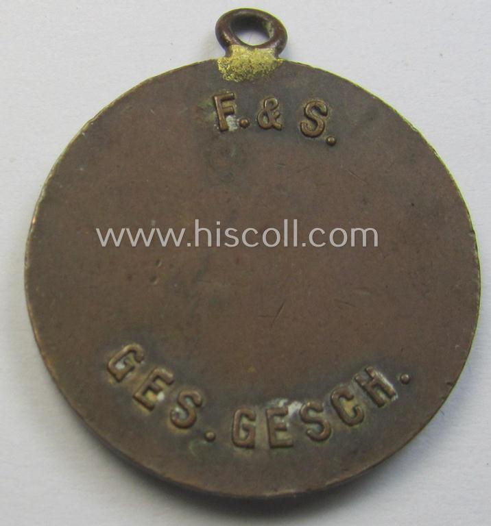 Never before encountered, TR-period and enamelled 'hanger' depicting a map of Schleswig-Holstein and two flags coupled with the text: 'Up-Ewig-Ungedeelt - S.H.B.'