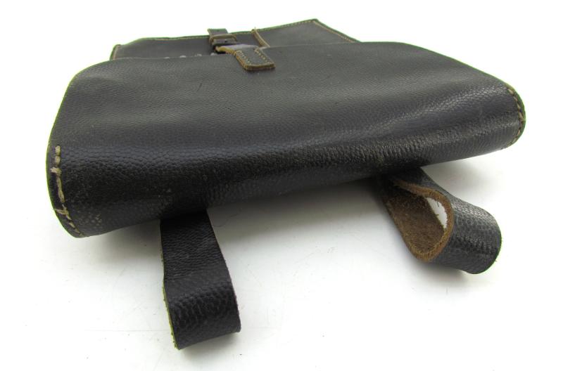 Wehrmacht Black Leather Map Case-Meldetasche