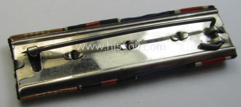 4-pieced, WWII-period ribbon-bar (ie. 'Feld- o. Bandspange') showing various WWII-period awards (amongst which a: Czech 'Anschluss'- and an: 'Olympiade 1936'-commemorative medal)