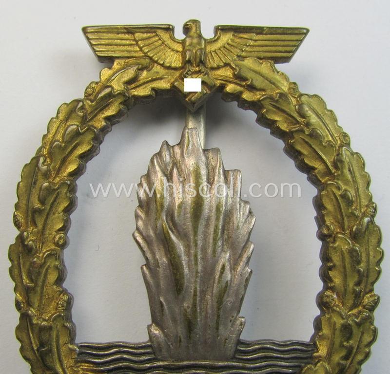 Stunning, WH (Kriegsmarine) 'Kriegsabzeichen für Minensuch-, U-Boot-Jagd und Sicherungs-Verbände' (being a very detailed but non-marked example as executed in multi-coloured 'Buntmetall' as produced by the 'Schickle o. Mayer'-company)