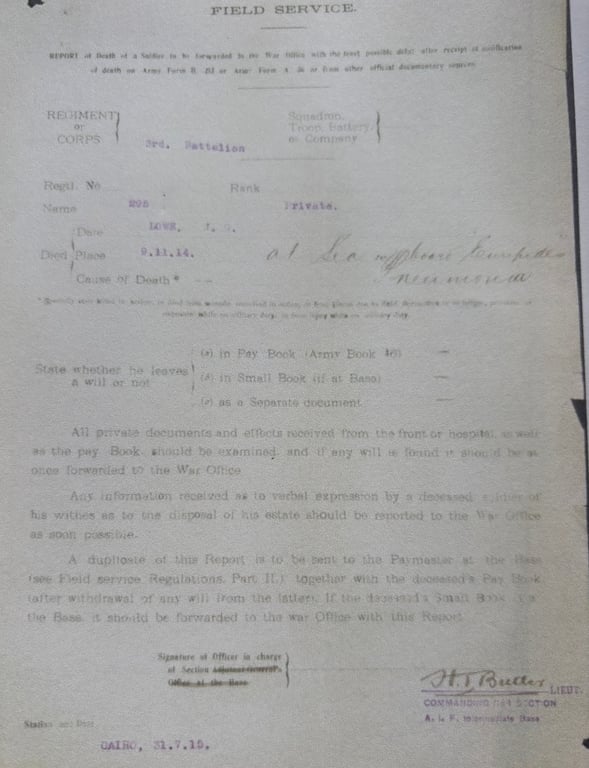 Australian Imperial Force 1st Contingent Casualty Group