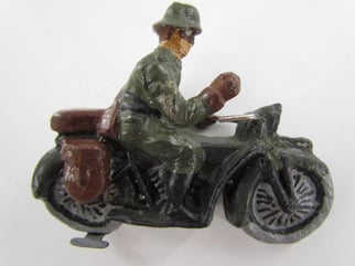 German Soldier On a Motor Bike ( Lineol...