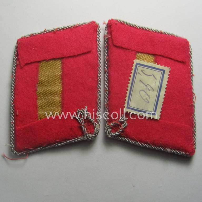 Fully matching - and actually scarcely encountered! - pair of WH (Luftwaffe) collar-tabs (ie. 'Kragenspiegel') as was intended for usage by a: 'Flieger-Stabsingenieur' (being a rank similar to: 'Major')