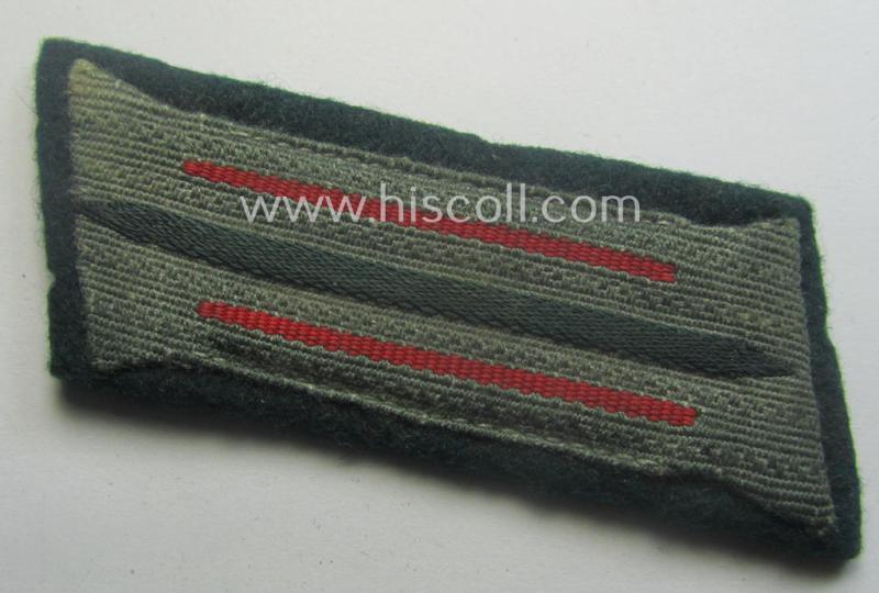 Fully matching pair of pre- (ie. early-war-) period WH (Heeres) 'M36' (ie. 'M40'-) type collar-patches (ie. 'Einheitskragenspiegel') as piped in bright-red-coloured branchcolour as intended for usage by a: 'Soldat der (Sturm-)Artillerie-Trpn....