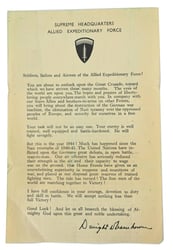 US WW2 Eisenhower D-Day Letter 6 June 1944