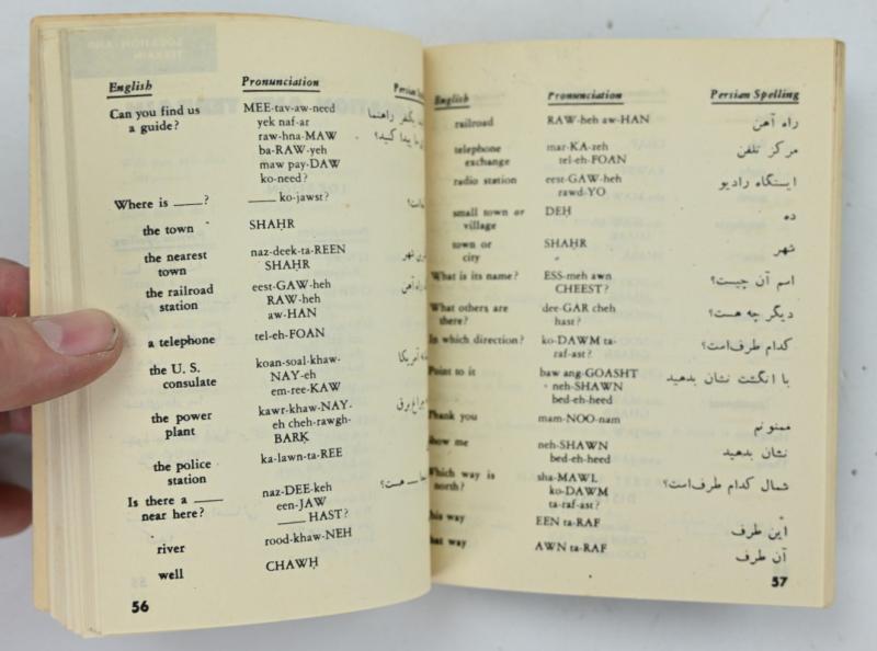 US WW2 Persian Phrase Book