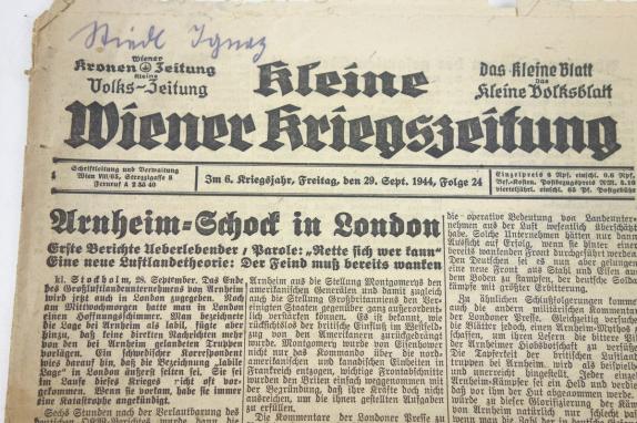 German Newspaper Kleine Wiener Kriegszeitung