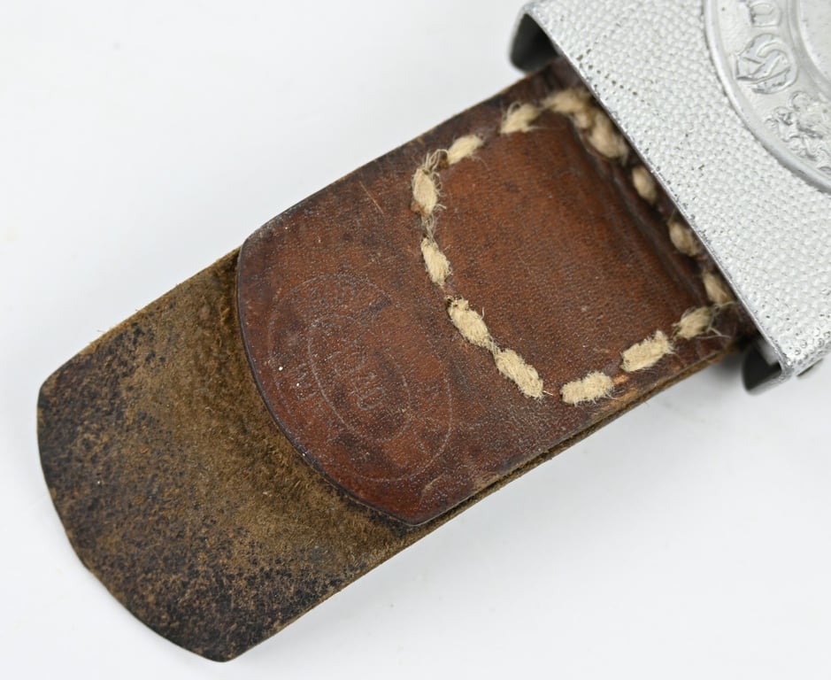 German Polizei Beltbuckle with Leather Tab