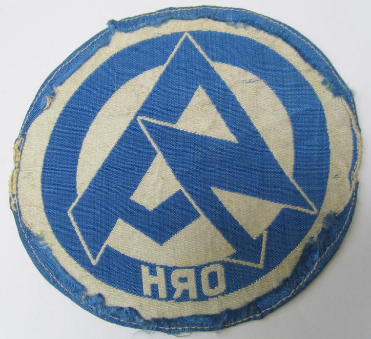 Attractive - and scarcely encountered! - SA (ie. 'Sturmabteilungen'), 'BeVo'-woven sport-shirt insignia (of the third ie. final type-) as was intended for an SA-member who served within the: 'Gruppe Oberrhein' (ORH)