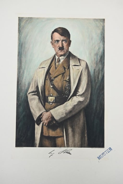 Proof Example of Adolf Hitler Lithograph by G.Waltenberger