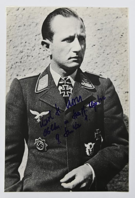 Signature of Luftwaffe KC Recipient 'Karl-Hermann Lion'