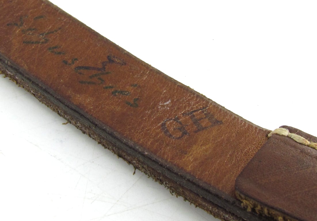 Wehrmacht Zeltbahn Straps – Matching Pair – Maker Marked