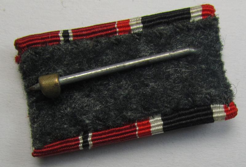 Two-pieced, WWII-period ribbon-bar (ie. 'Feld- o. Bandspange') as was intended for the combination: 'KvK II. Klasse mit Schwertern' and/or: 'Ost'-medal (ie. 'Medaille Winterschlacht im Osten 1941-42')